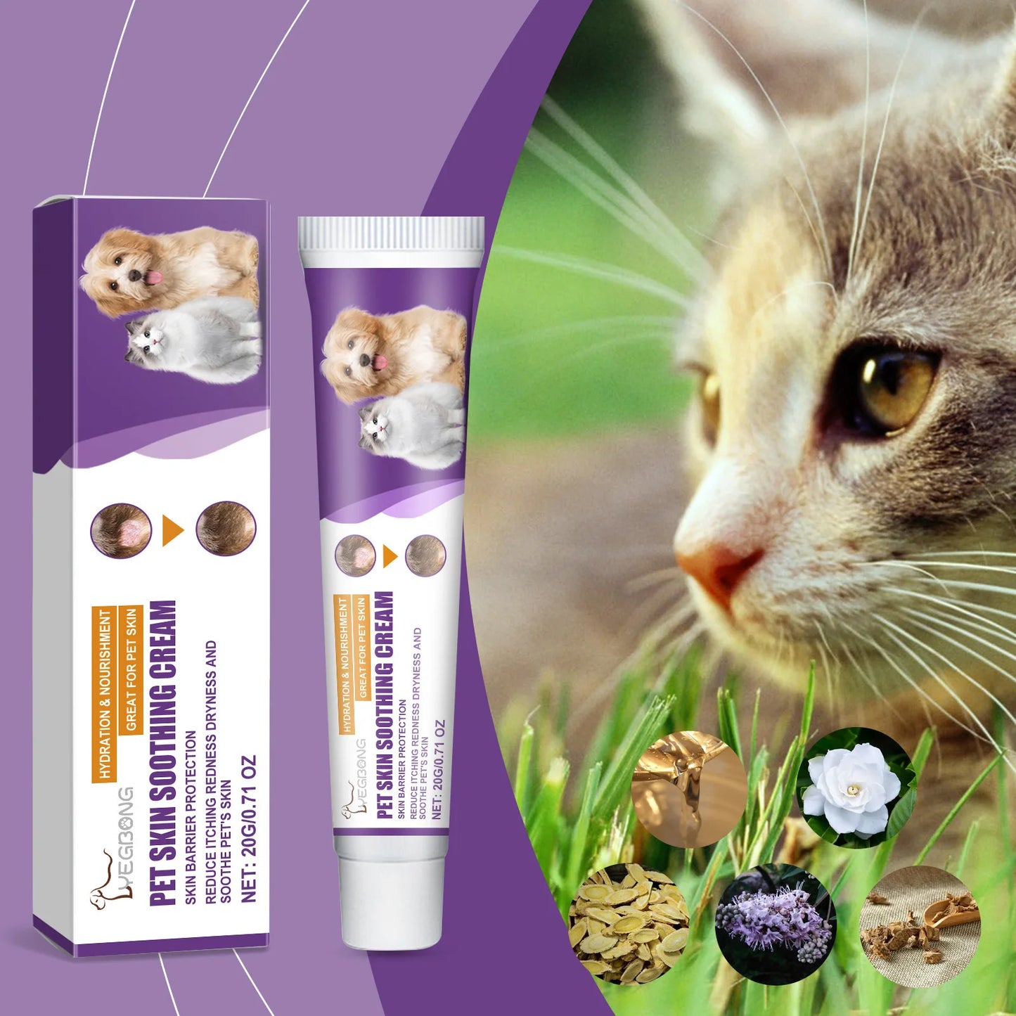Pet Skin Care Cream – Soothing Anti Itch Balm for Dogs and Cats Dry Skin Relief