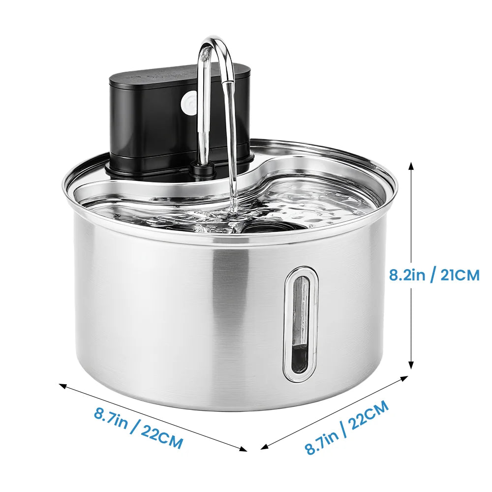 3.5L Stainless Steel Smart Cat Water Fountain – Wireless Automatic Sensor Pet Drinking Dispenser for Cats and Dogs