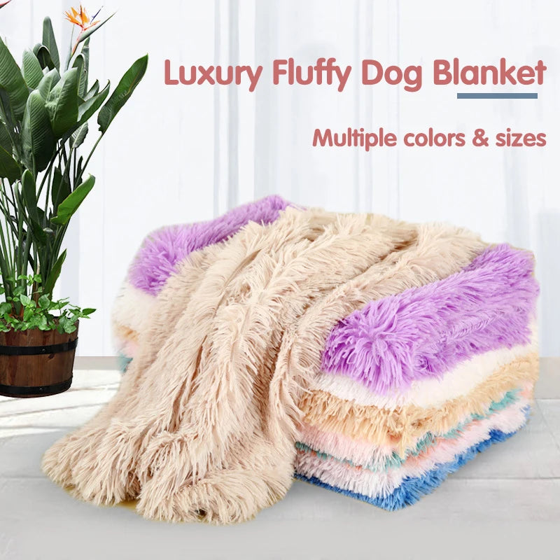 Fluffy Long Plush Pets Bed Blankets Pet Sleeping Mat Soft Cat Dog Blanket Comfortable Keep Warm Mats For Small Medium Large Dog