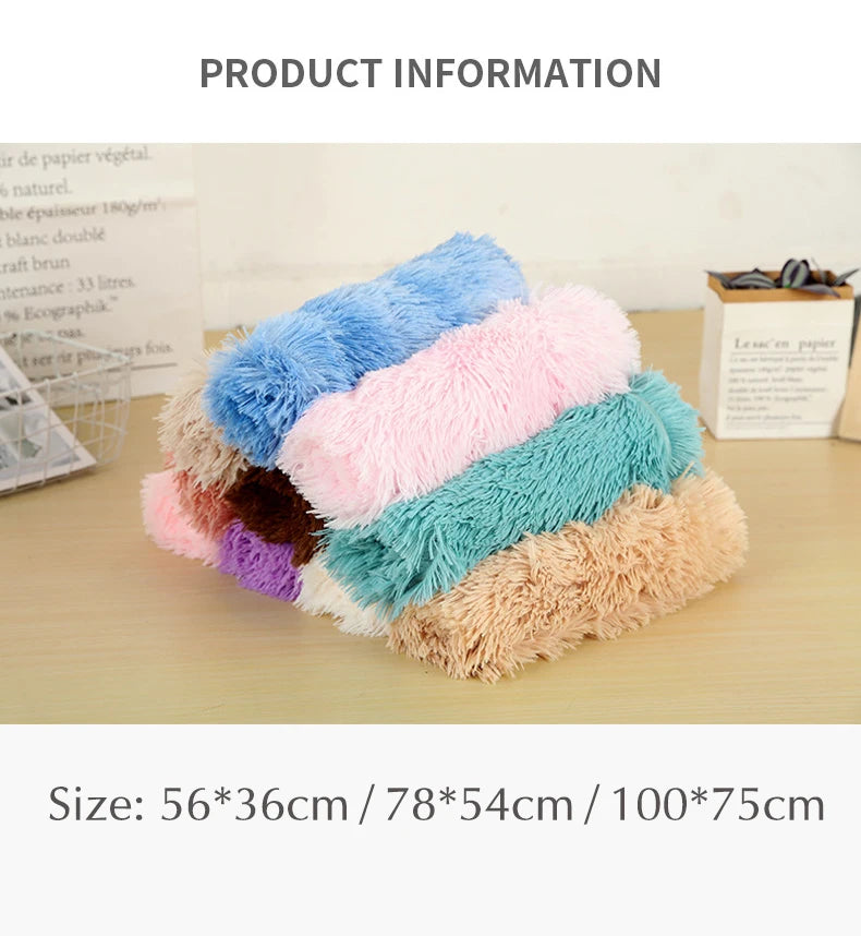 Fluffy Long Plush Pets Bed Blankets Pet Sleeping Mat Soft Cat Dog Blanket Comfortable Keep Warm Mats For Small Medium Large Dog