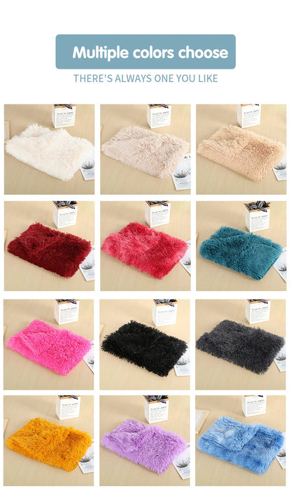 Fluffy Long Plush Pets Bed Blankets Pet Sleeping Mat Soft Cat Dog Blanket Comfortable Keep Warm Mats For Small Medium Large Dog