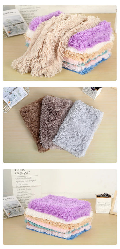 Fluffy Long Plush Pets Bed Blankets Pet Sleeping Mat Soft Cat Dog Blanket Comfortable Keep Warm Mats For Small Medium Large Dog