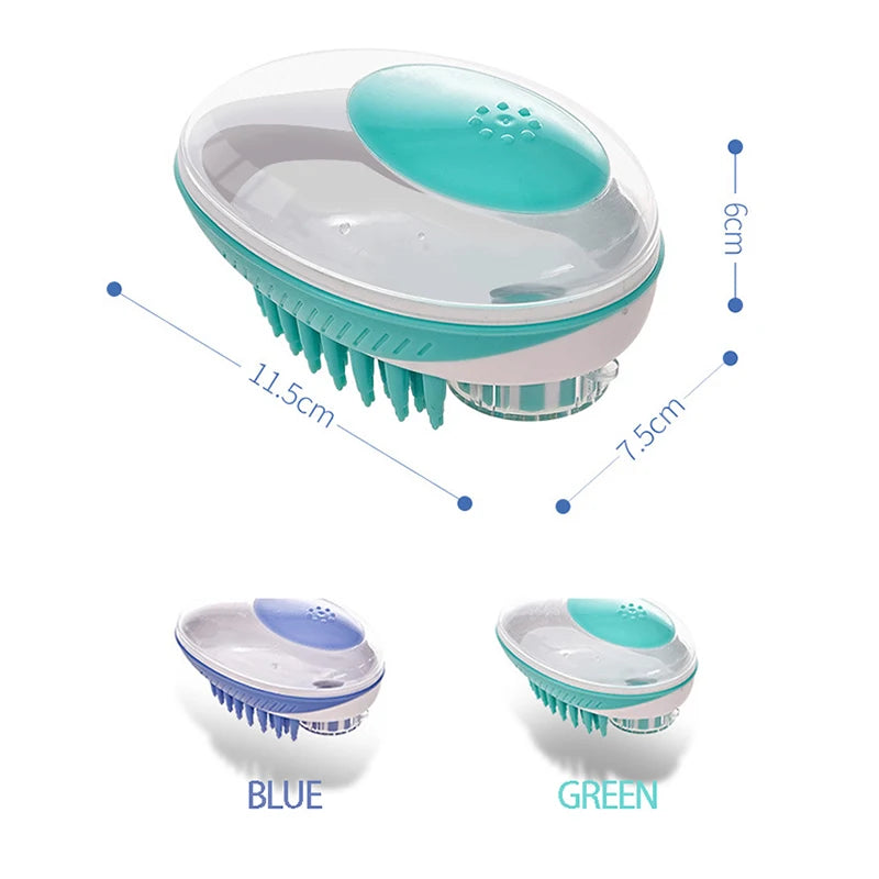 2 in 1 Pet Bath Brush – Soft Silicone Massage Comb for Dog and Cat Grooming