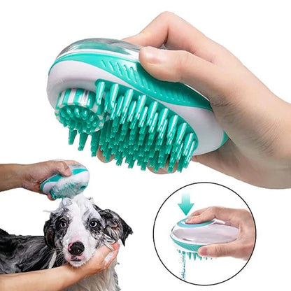 2 in 1 Pet Bath Brush – Soft Silicone Massage Comb for Dog and Cat Grooming