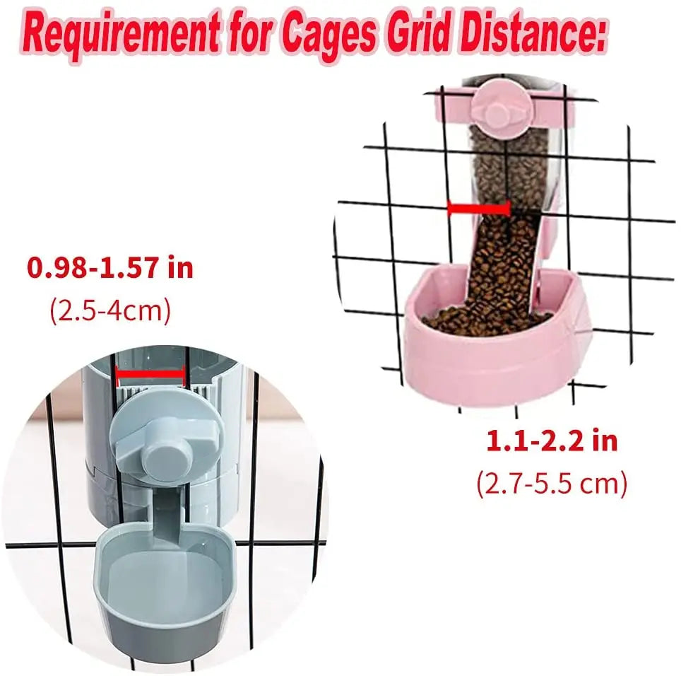 Automatic Hanging Pet Feeder – Cage Water and Food Dispenser for Cats, Dogs, Rabbits and Birds