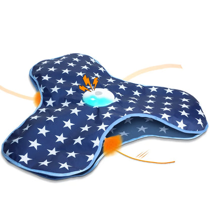 Interactive Hide and Seek Cat Toy – Motion Activated Mouse and Feather Teaser for Cats