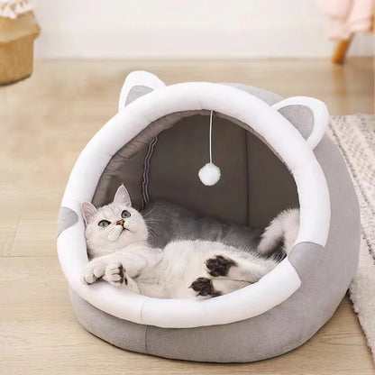 Pet Tent Cave Bed – Foldable Self Warming Sleeping Hut for Cats and Small Dogs