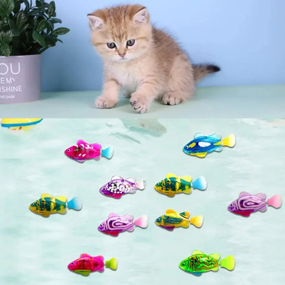 New Cat Toy LED Interactive Swimming Robot Electronic Fish Toys Cute Styling Glowing Simulation Electric Fish Toy Pet Products