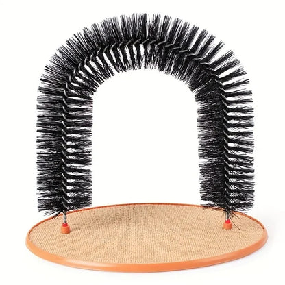 Self Grooming Cat Arch Toy – Interactive Massage Brush with Scratching Pad for Cats