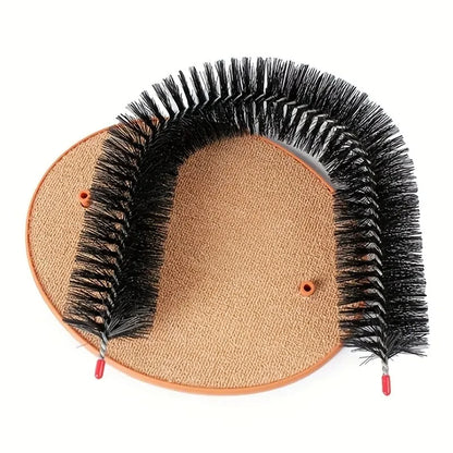 Self Grooming Cat Arch Toy – Interactive Massage Brush with Scratching Pad for Cats