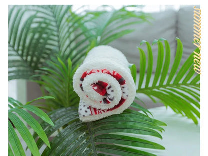 Christmas Dog Pad Thick Flannel Warm Blanket Leopard Print Blanket Dog Pad Camel Foot Pad Thick Cage Pad Pet Blanket Dog Beds