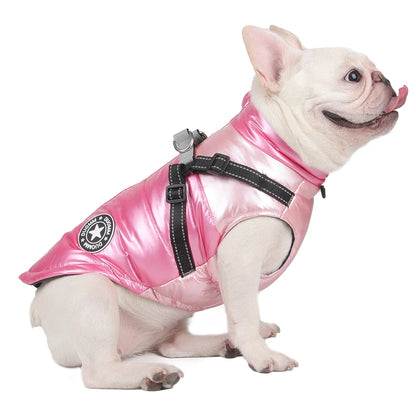 Winter Dog Harness Clothes Waterproof Warm Pet Dog Cotton Coat for Small Large Dogs Jacket French Bulldog Chihuahua Clothing Pug