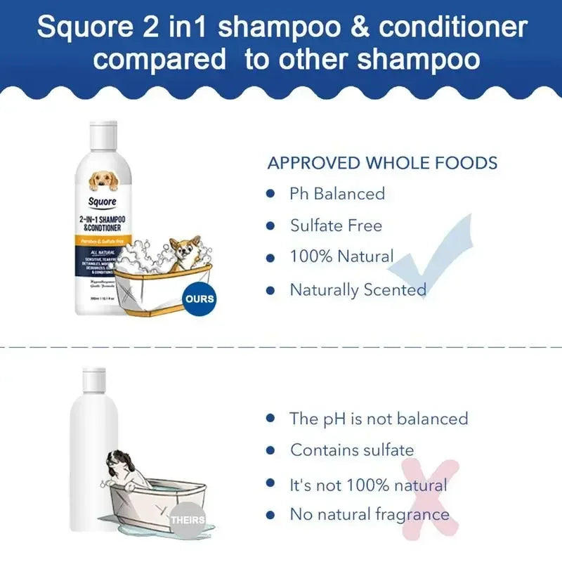 2 in 1 Puppy Shampoo & Conditioner – Natural Moisturizing Pet Shampoo for Sensitive Skin