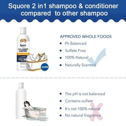 2 in 1 Puppy Shampoo & Conditioner – Natural Moisturizing Pet Shampoo for Sensitive Skin