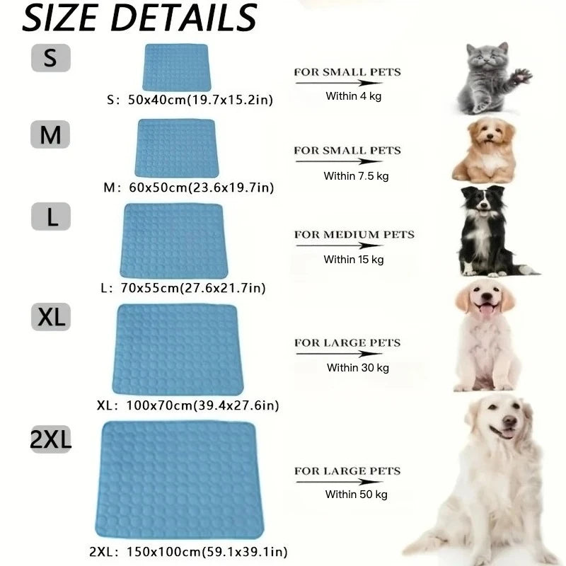 Dog Cooling Mat – Extra Large Summer Cooling Bed for Dogs and Cats Sofa Blanket