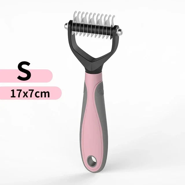 Double Sided Pet Grooming Brush – Stainless Steel Deshedding Comb for Dogs and Cats
