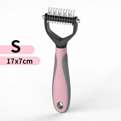 Double Sided Pet Grooming Brush – Stainless Steel Deshedding Comb for Dogs and Cats