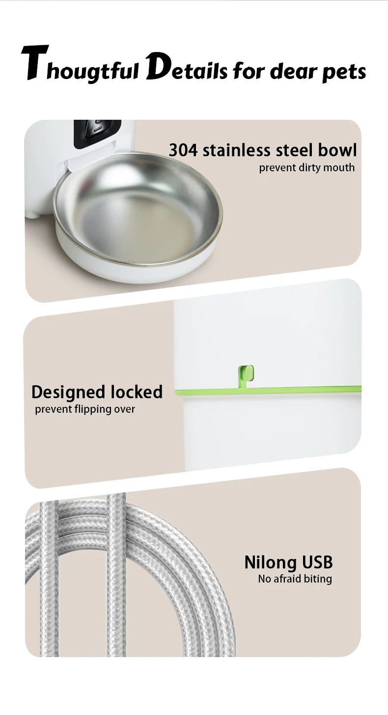 1080P HD Camera Automatic Cat Feeder with 5GWiFi Tuya Pet Cat Smart Food Kibble Dispenser Auto Feeder For Cats Dog Accessories