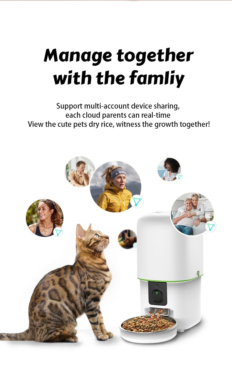 1080P HD Camera Automatic Cat Feeder with 5GWiFi Tuya Pet Cat Smart Food Kibble Dispenser Auto Feeder For Cats Dog Accessories