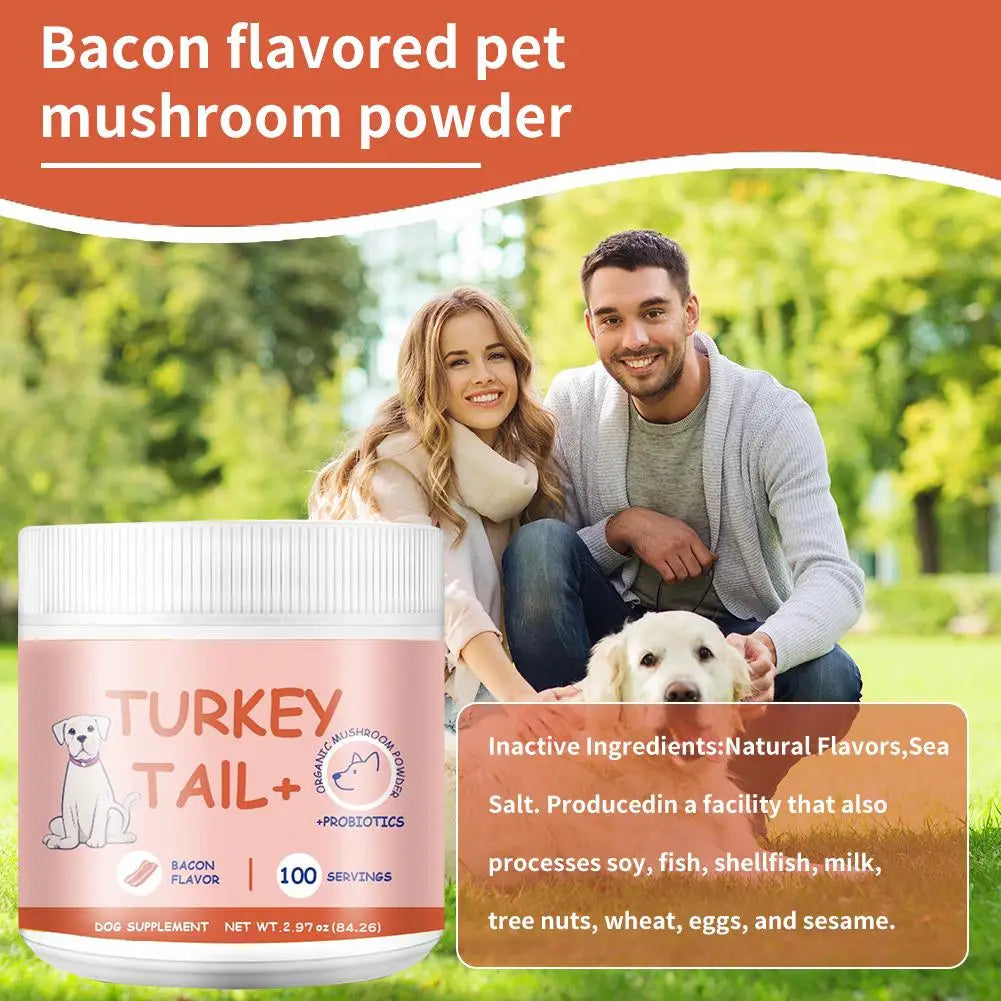Bacon Flavor Pet Mushroom Powder – Daily Appetite Enhancer for Picky Cats and Dogs