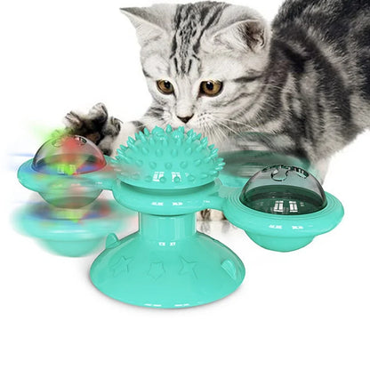 Wall Mounted Spinning Cat Toy – Interactive Exercise and Massage Toy for Indoor Cats