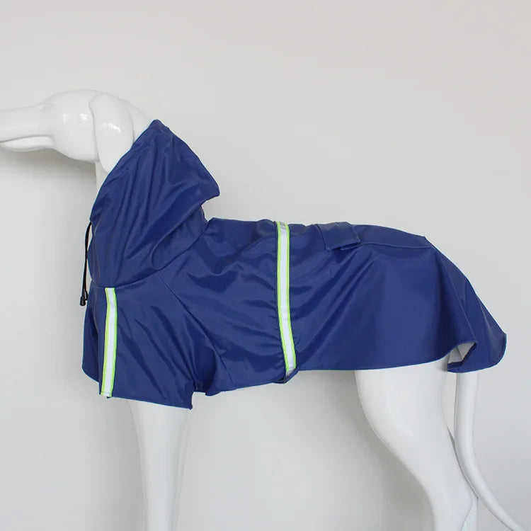 Cape Style Reflective Dog Raincoat – Waterproof Windproof Hooded Coat for Large Dogs