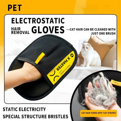 Pet Hair Remover Gloves – Reusable Electrostatic Grooming Mitt for Dogs and Cats