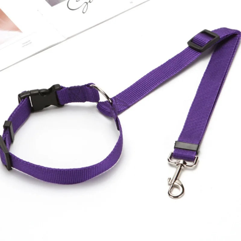 New Solid Two-in-one Dog Harness Leash Pet Car Seat Belt BackSeat Safety Belt Adjustable for Kitten Dogs Collar Pet Accessories