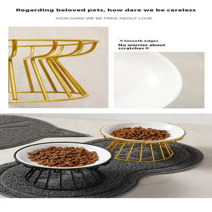 Ceramic Raised Pet Bowl Food Water Treats For Cats &amp Doggie Cat Stand Bowl Dogs Supplies Outdoor Feeding Drinking Accessories