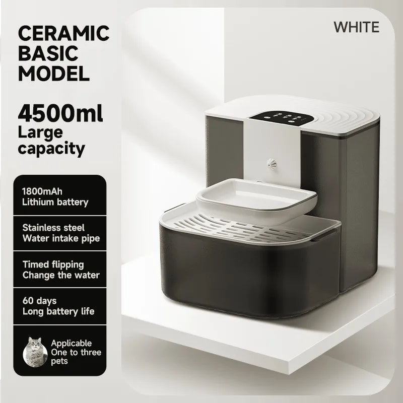 4.5L Smart Automatic Pet Water Dispenser – Remote Control Wireless Fountain with Heating for Cats and Kittens