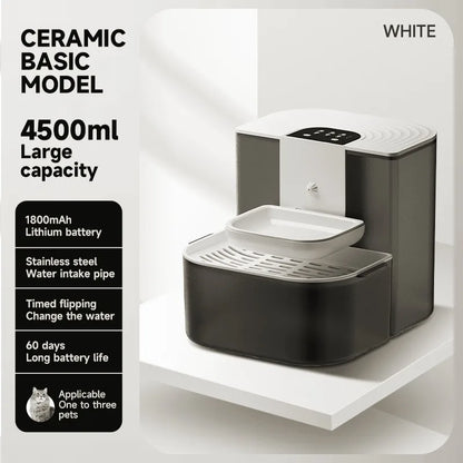4.5L Smart Automatic Pet Water Dispenser – Remote Control Wireless Fountain with Heating for Cats and Kittens