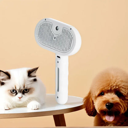 3 in 1 Electric Steam Spray Pet Brush – Anti Tangle Grooming Hair Removal Comb for Dogs and Cats