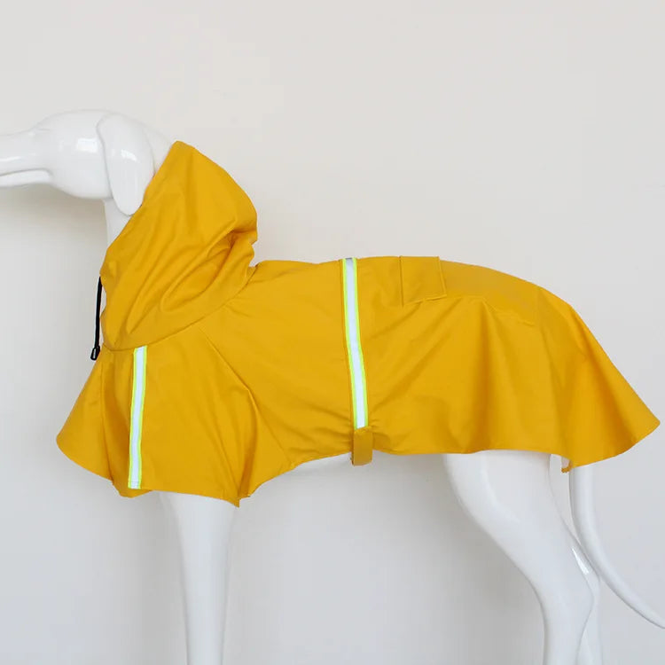 Cape Style Reflective Dog Raincoat – Waterproof Windproof Hooded Coat for Large Dogs