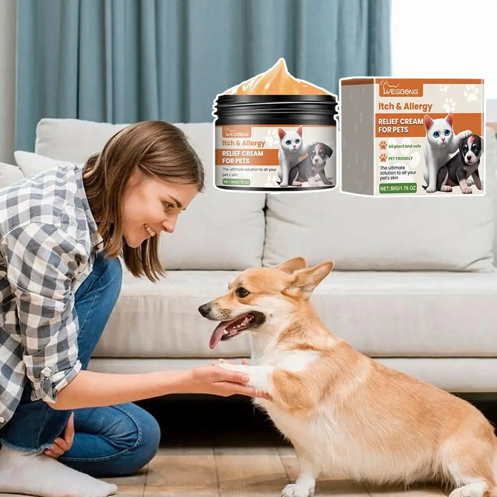 Pet Allergy and Itch Relief Cream for Dogs Cats Skin Health Care Cream 50g Skin Yeast Infections Ringworm Rashes