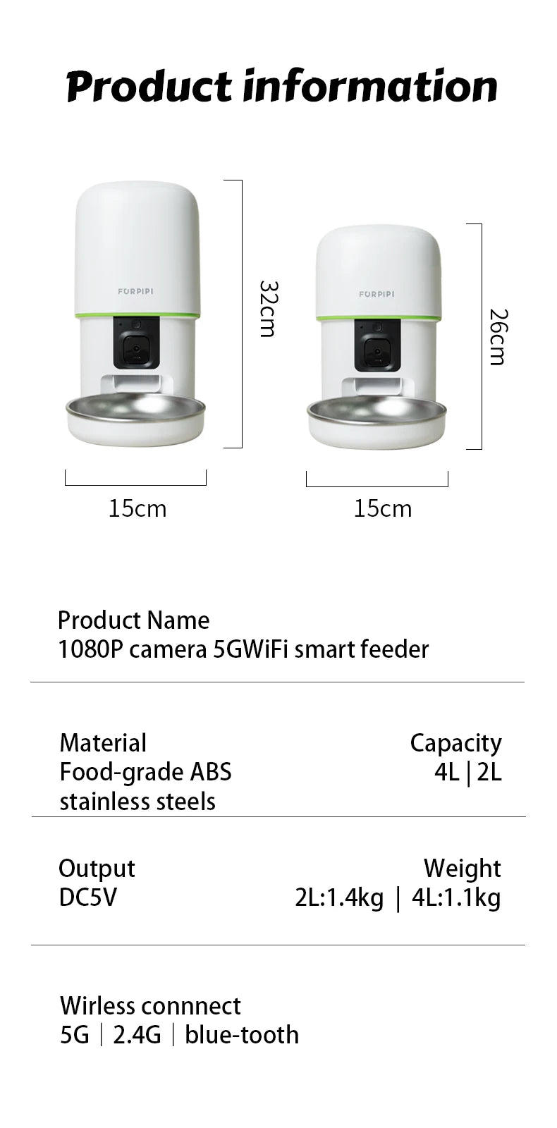 1080P HD Camera Automatic Cat Feeder with 5GWiFi Tuya Pet Cat Smart Food Kibble Dispenser Auto Feeder For Cats Dog Accessories