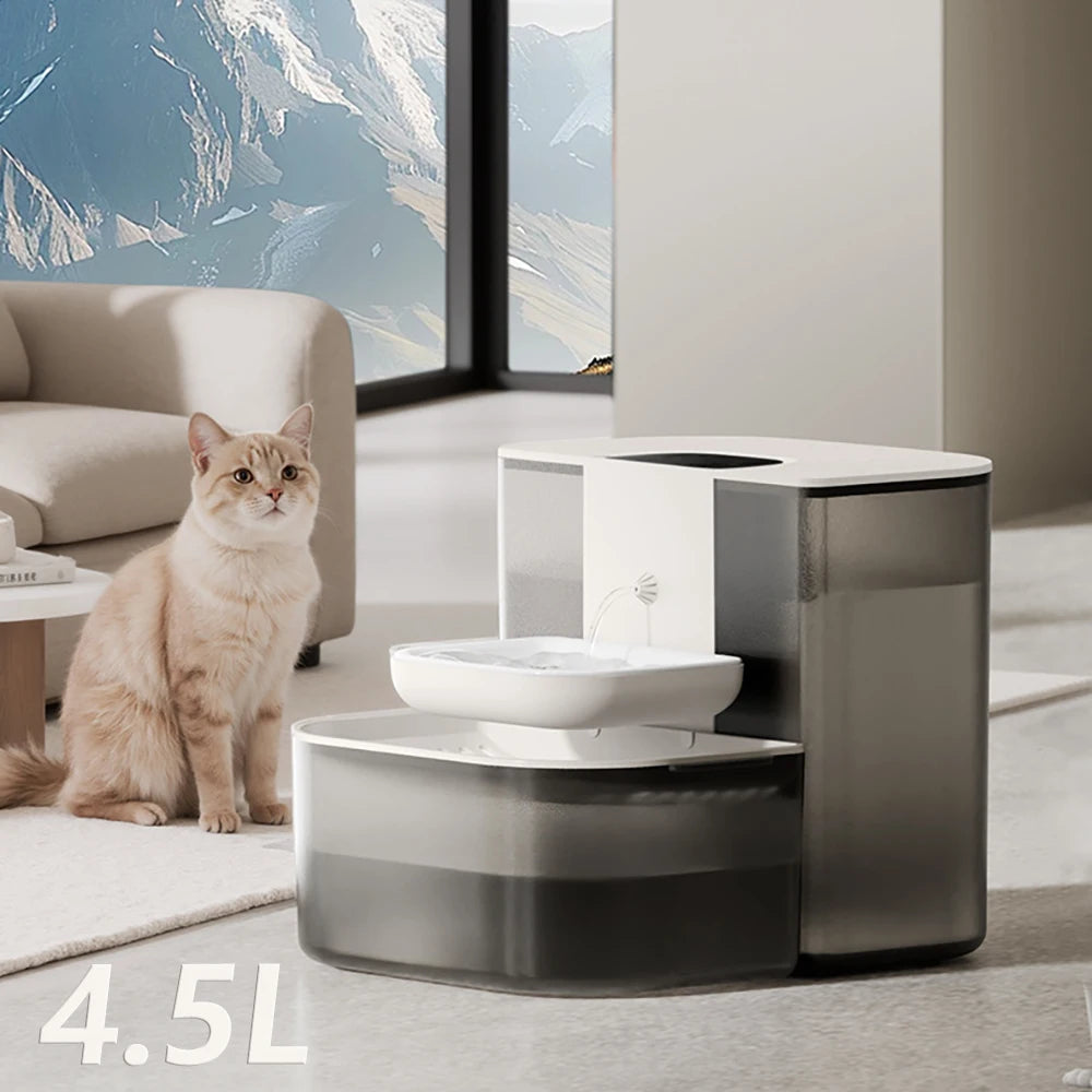 4.5L Smart Automatic Pet Water Dispenser – Remote Control Wireless Fountain with Heating for Cats and Kittens