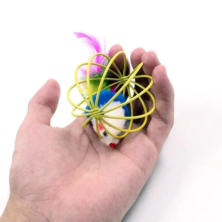 Caged Mouse Cat Toy Ball – Funny Interactive Pet Toy for Cats and Dogs
