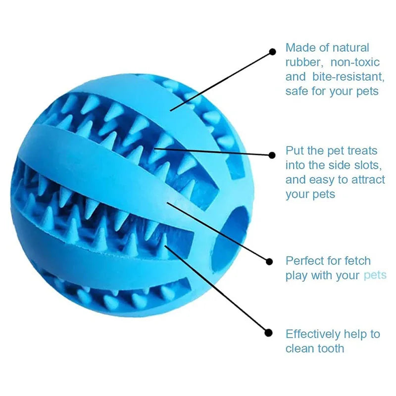 Interactive Rubber Dog Toy Ball – Chewable Silicone Treat Feeder for Dogs and Cats