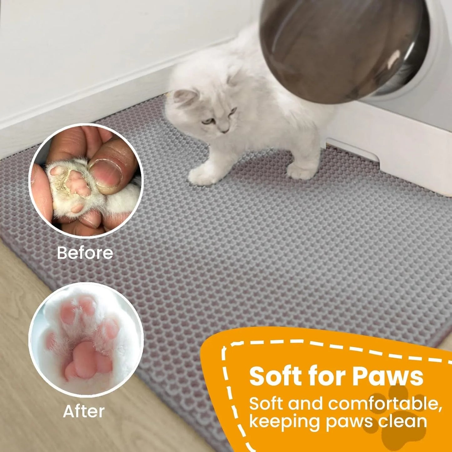 Double Layer Cat Litter Mat – Waterproof Non Slip Pet Litter Box Mat for Cats