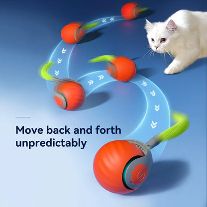 Smart Moving Cat Toy Ball with Tail – Automatic Interactive Toy with Two Speed Modes