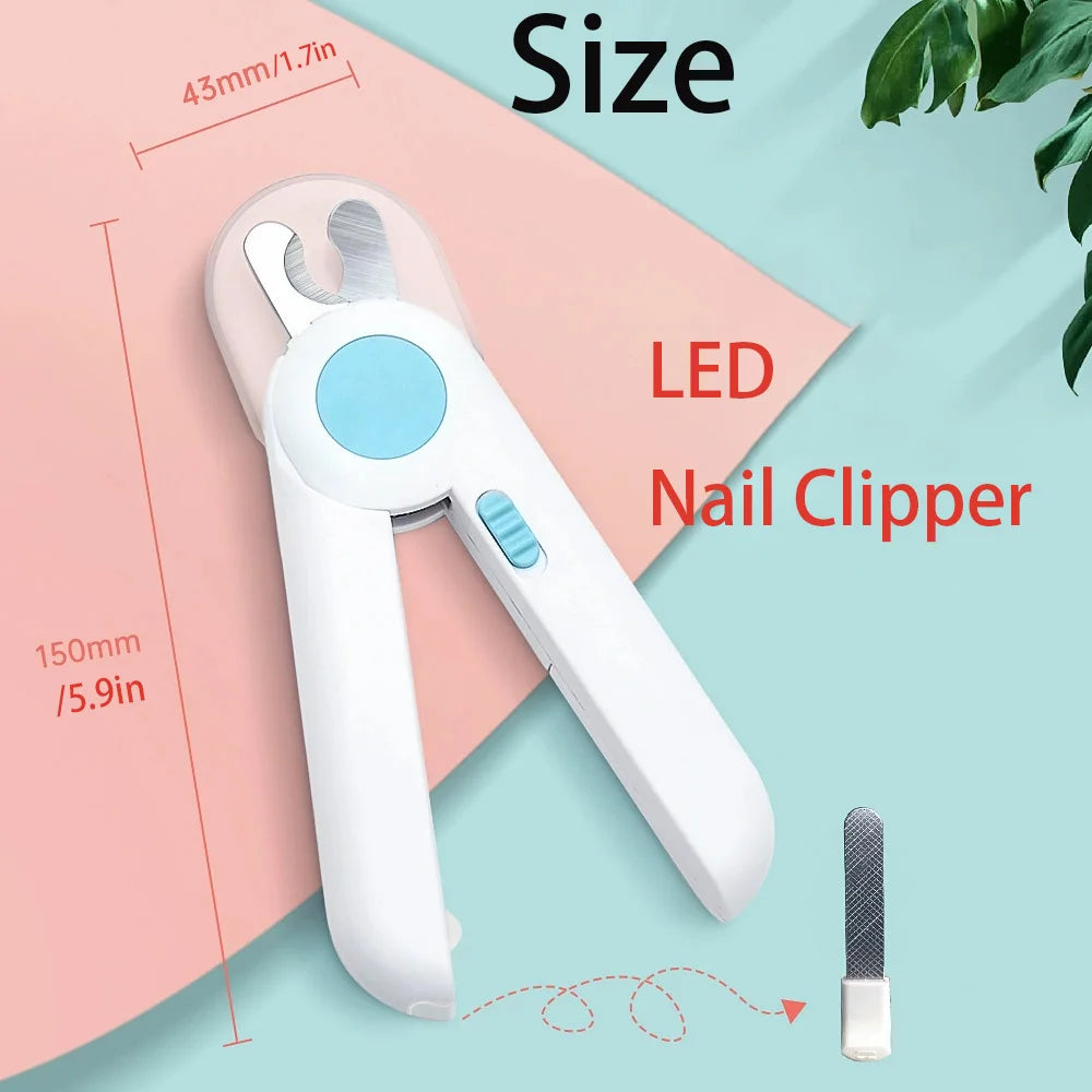 LED Pet Nail Clipper – Safe Quick Trimming Tool for Dogs and Cats with Nail File