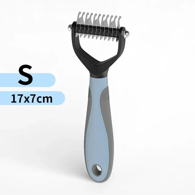 Double Sided Pet Grooming Brush – Stainless Steel Deshedding Comb for Dogs and Cats