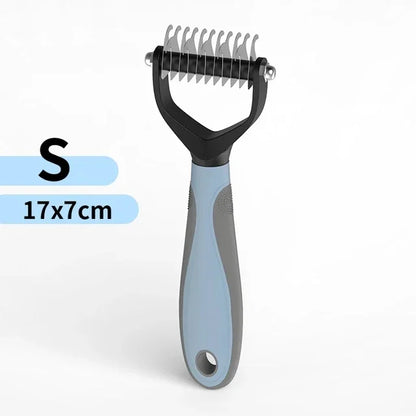 Double Sided Pet Grooming Brush – Stainless Steel Deshedding Comb for Dogs and Cats