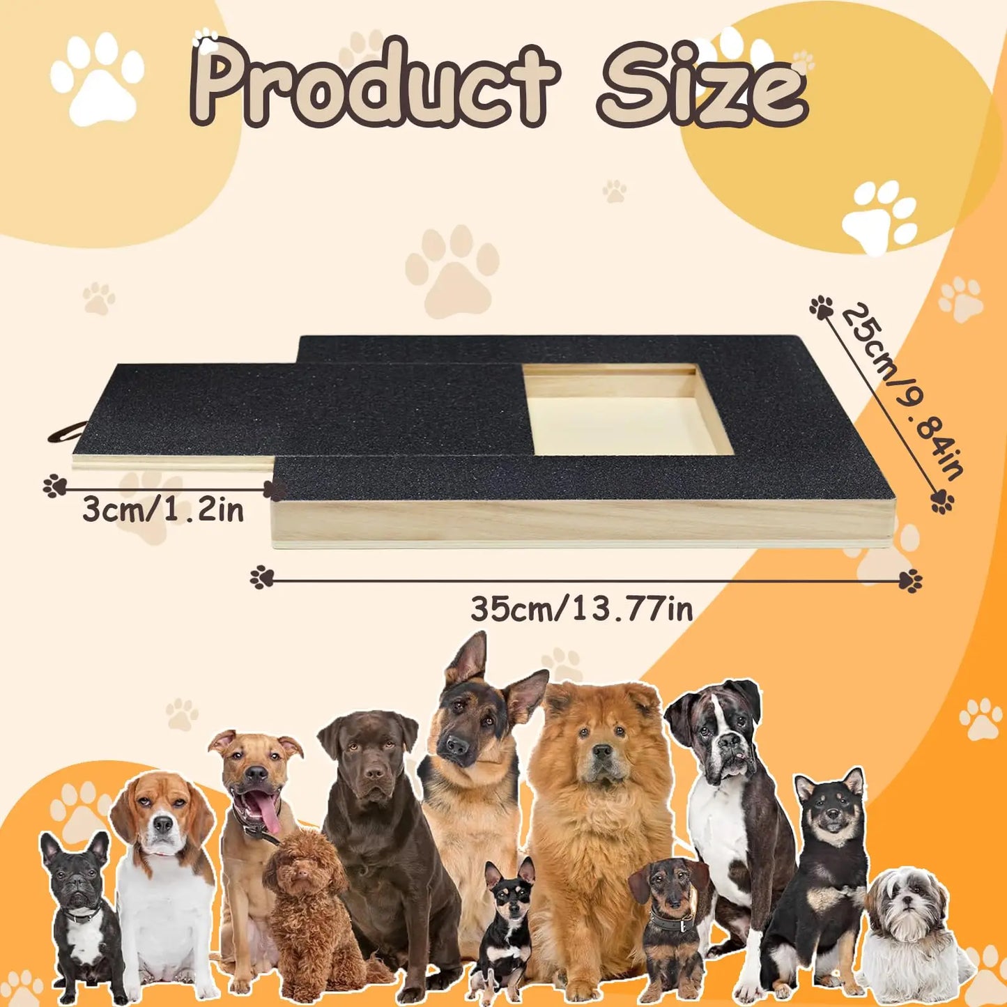 Dog Nail Scratching Board with Snack Box – Wooden Nail File Toy for Pet Grooming
