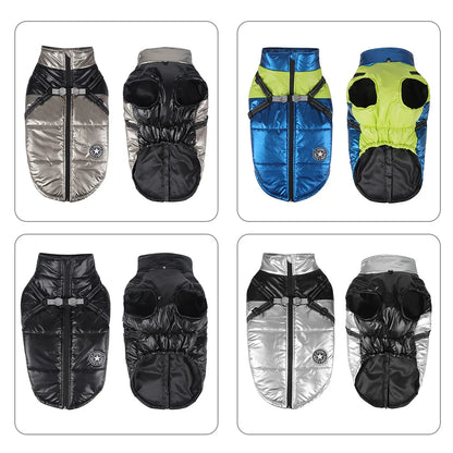 Winter Dog Harness Clothes Waterproof Warm Pet Dog Cotton Coat for Small Large Dogs Jacket French Bulldog Chihuahua Clothing Pug