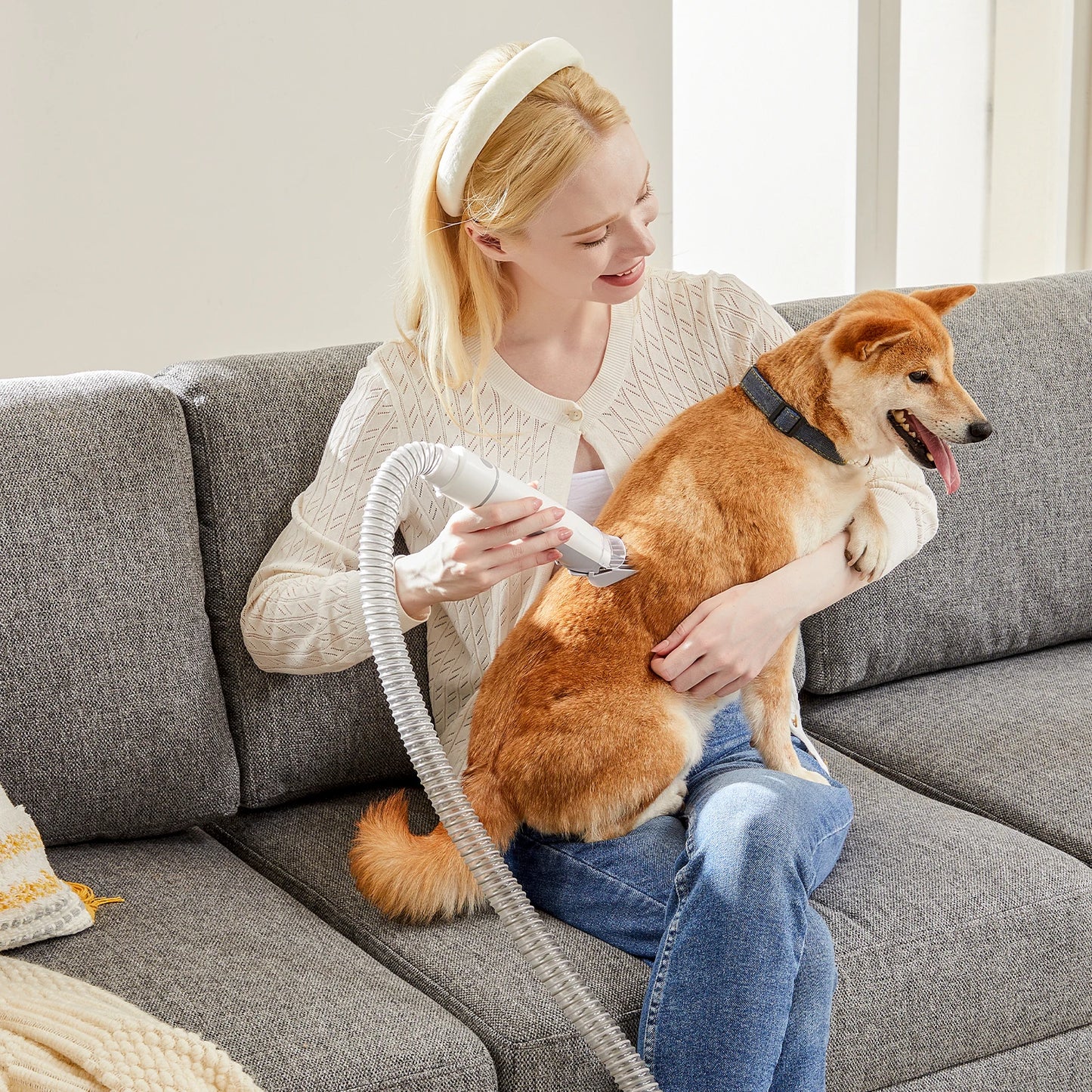 2.5L Pet Grooming Vacuum Kit – Cordless Low Noise Dog Clippers with 5 Tools and 3 Suction Modes