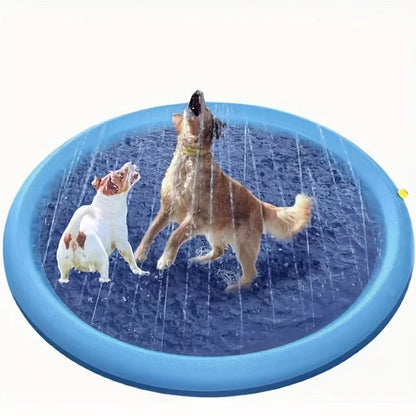 Heavy Duty Outdoor Pet Bath Basin – Non Slip Spray Water Play Mat for Dogs and Cats