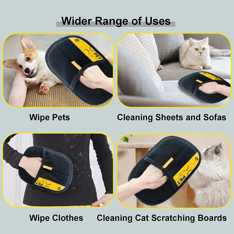 Pet Hair Remover Gloves – Reusable Electrostatic Grooming Mitt for Dogs and Cats