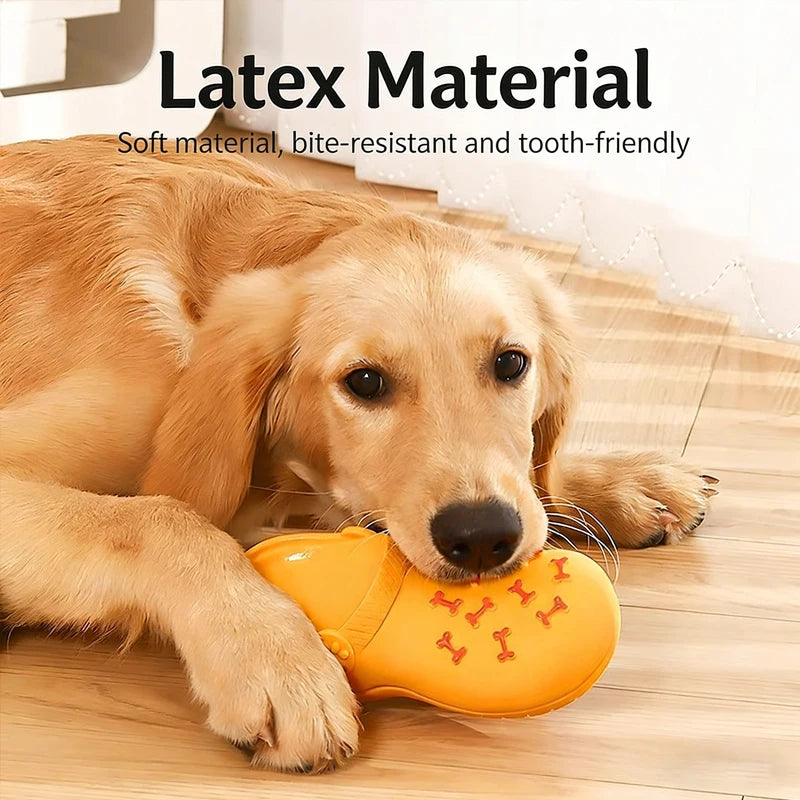 Dog Squeaky Latex Slipper Durable Chew Toy Teeth Cleaning Training Indoor Outdoor Play Small Medium Large Dogs Pet Supplies