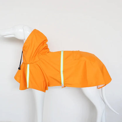 Cape Style Reflective Dog Raincoat – Waterproof Windproof Hooded Coat for Large Dogs
